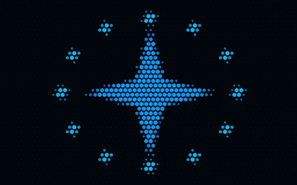 Large sparkle made of blue dots: open Sparkling in Telegram
