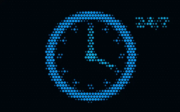 Dotted clock face with a 24/7 ring: tokenized stocks trade around the clock